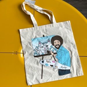 Ripndip cat tote white cream color tote bag